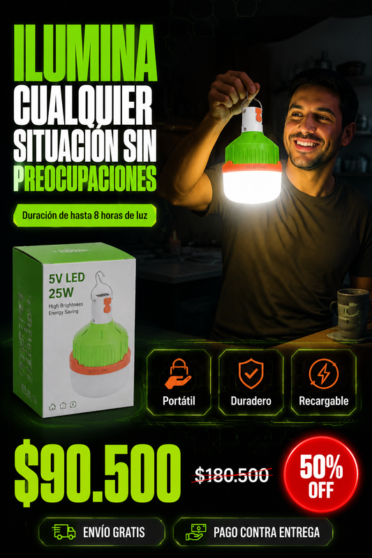 Bombillo Led 50w Portatil-Recargable